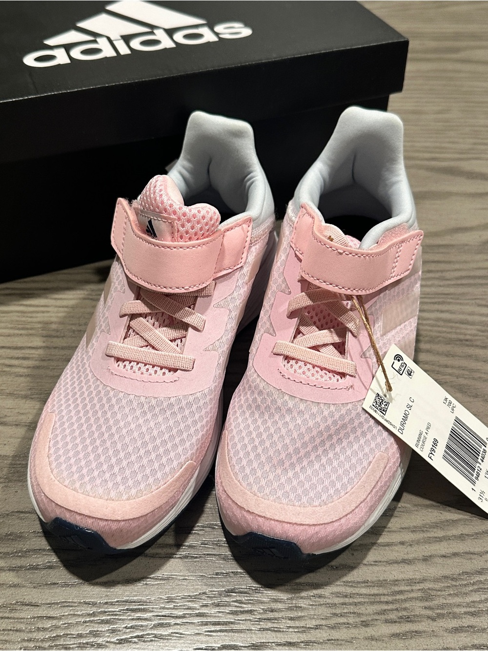 adidas Kids Light Pink Velcro Athletic Sneakers